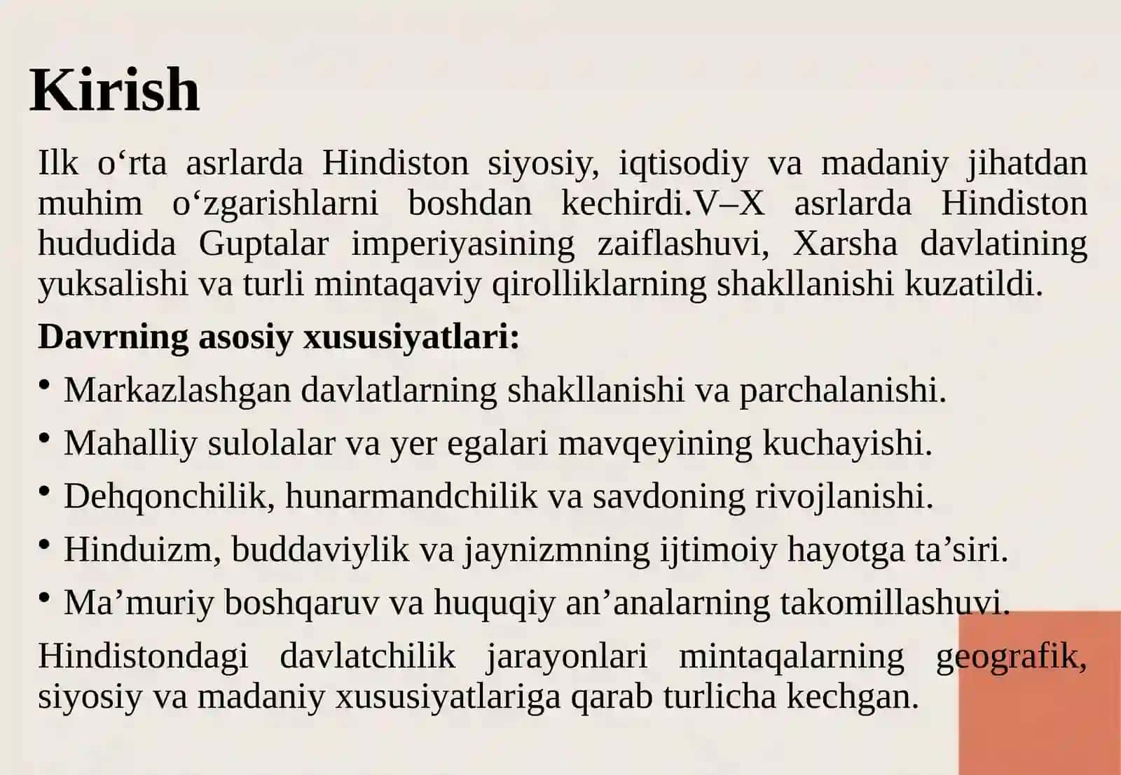 HINDISTONDA ILK O‘RTA ASRLARDA DAVLATCHILIK 3