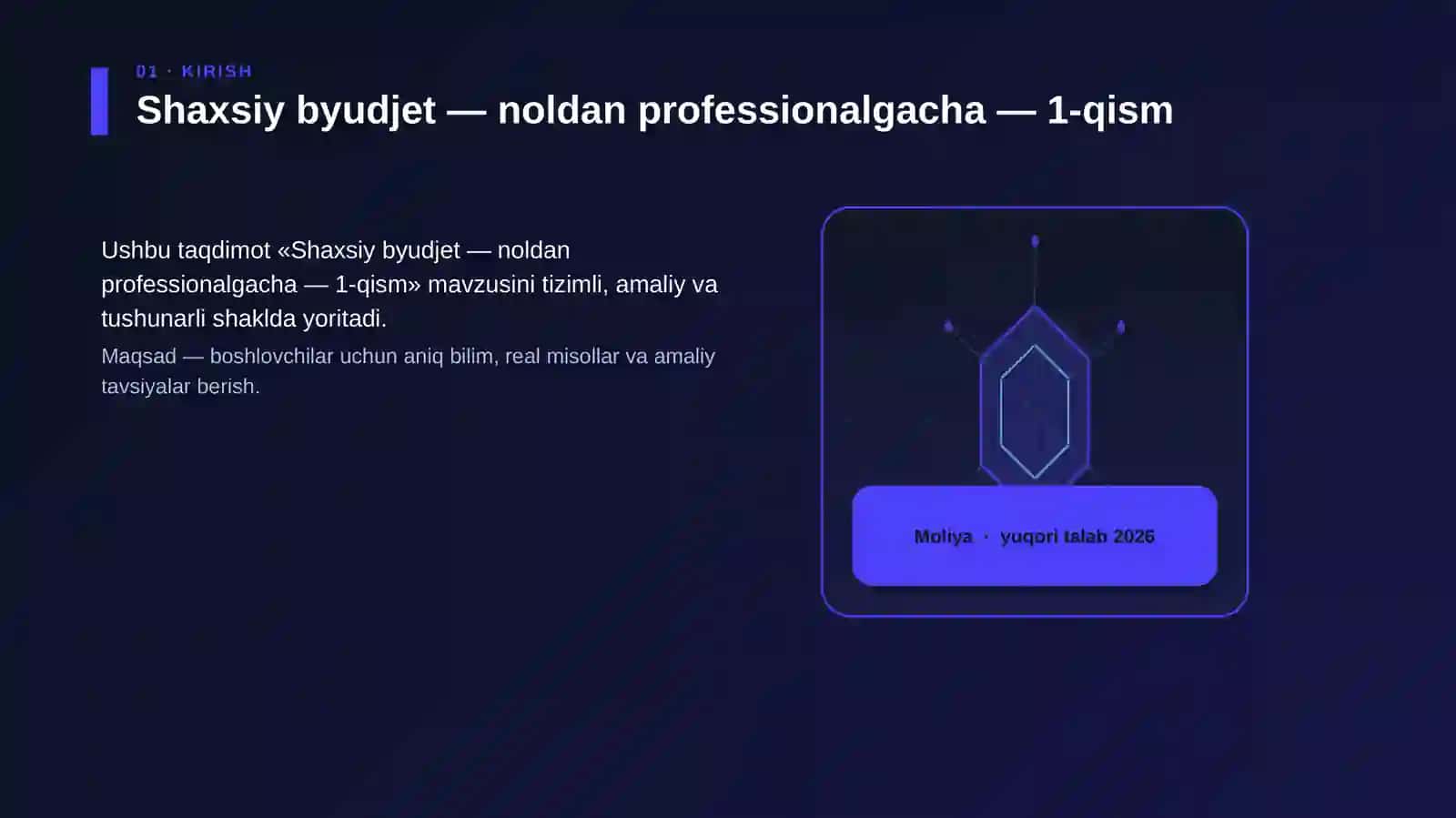 Shaxsiy byudjet — noldan professionalgacha — 1-qism 3