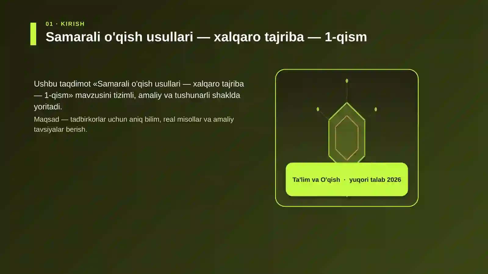Samarali o'qish usullari — xalqaro tajriba — 1-qism 3