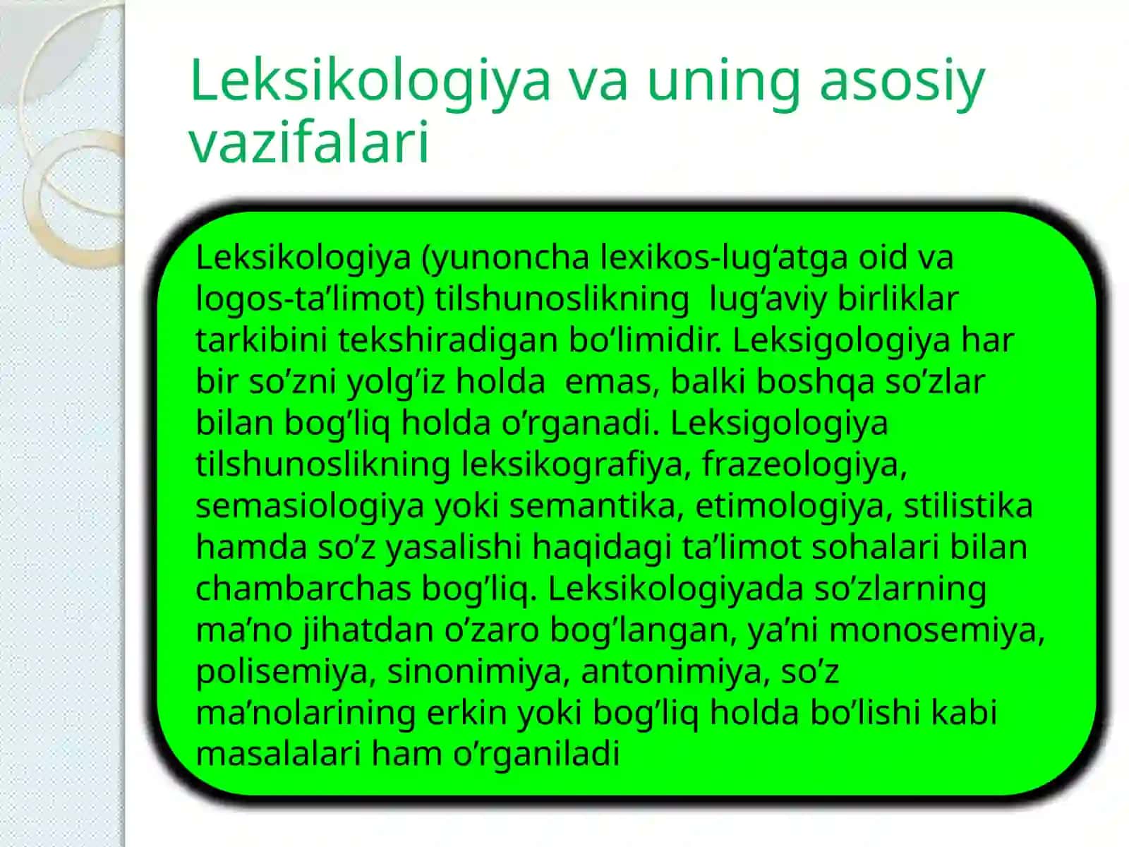 O’zbek  tilida  leksikologiya 3