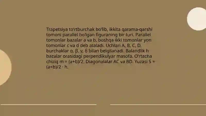 Trapetsiya va uning xossalari 3