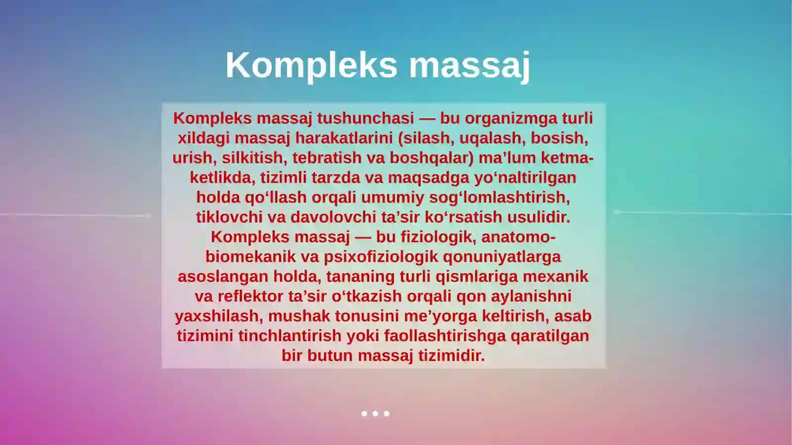 Kompleks massaj harakatlari 3