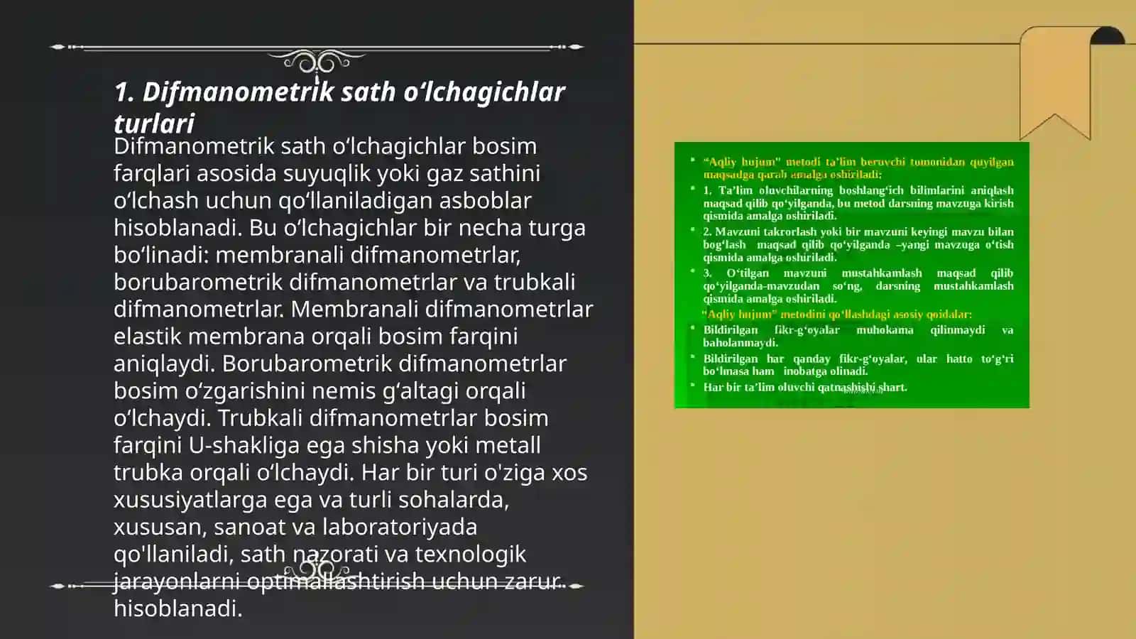 Difmanometrik sath oʻlchagichlar 3