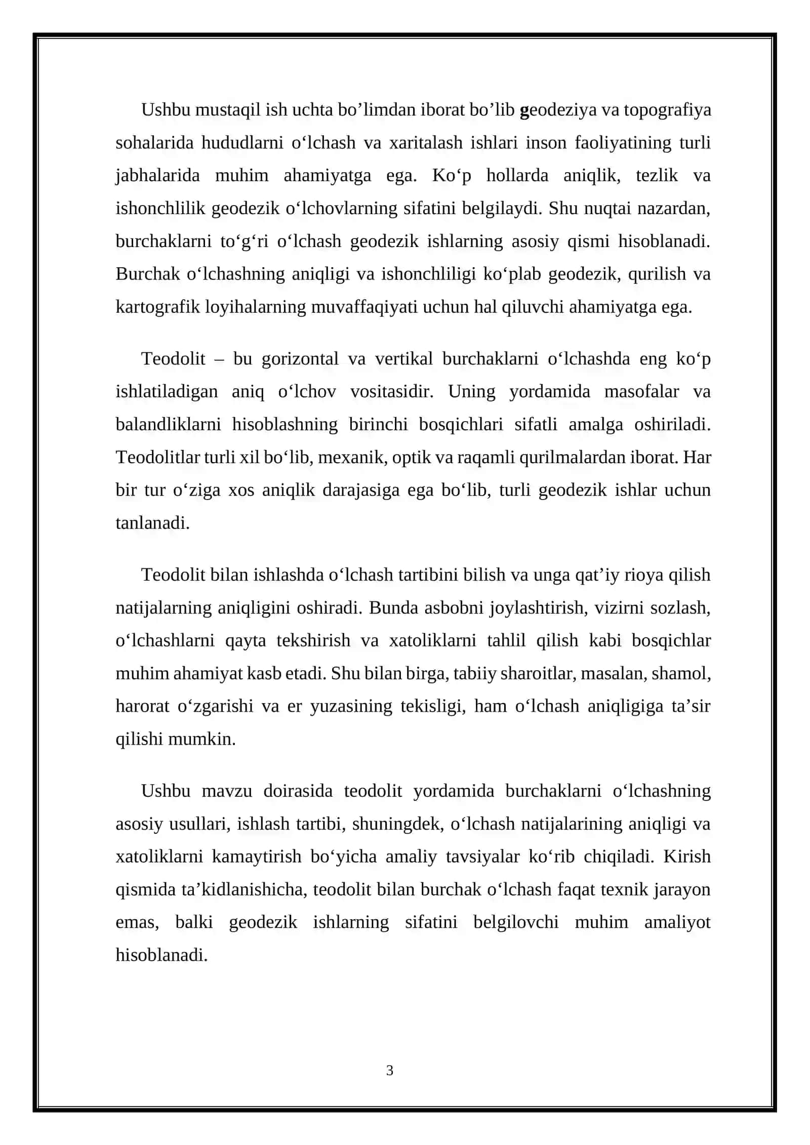 Teodolit bilan burchak o‘lchash tartib va aniqlik 3