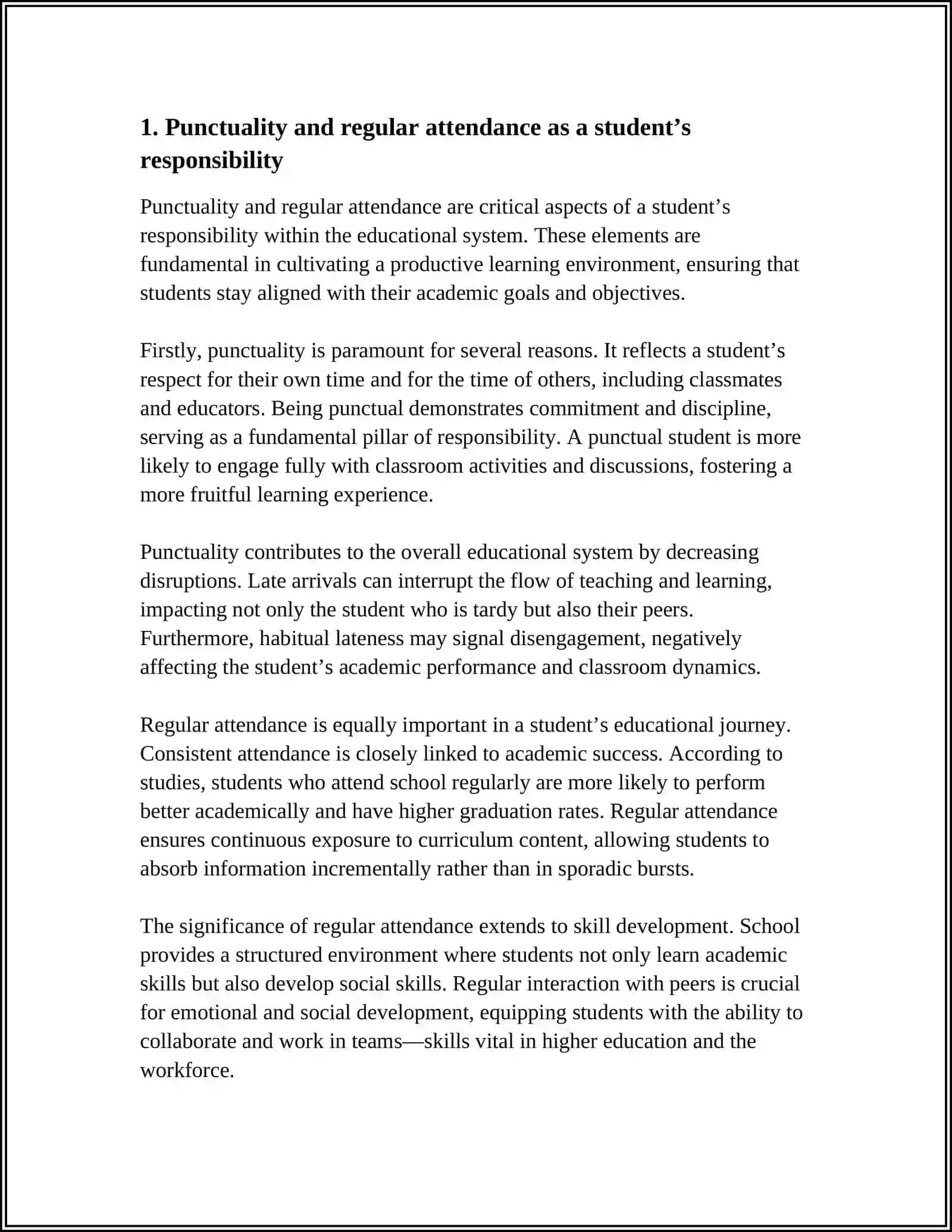 MAKE A POSTURE ABOUT THE STUDENT'S RESPONSIBILITY 3