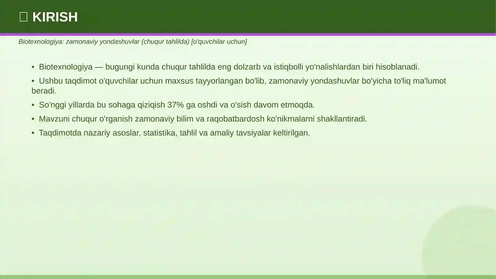 Biotexnologiya Zamonaviy yondashuvlar 3