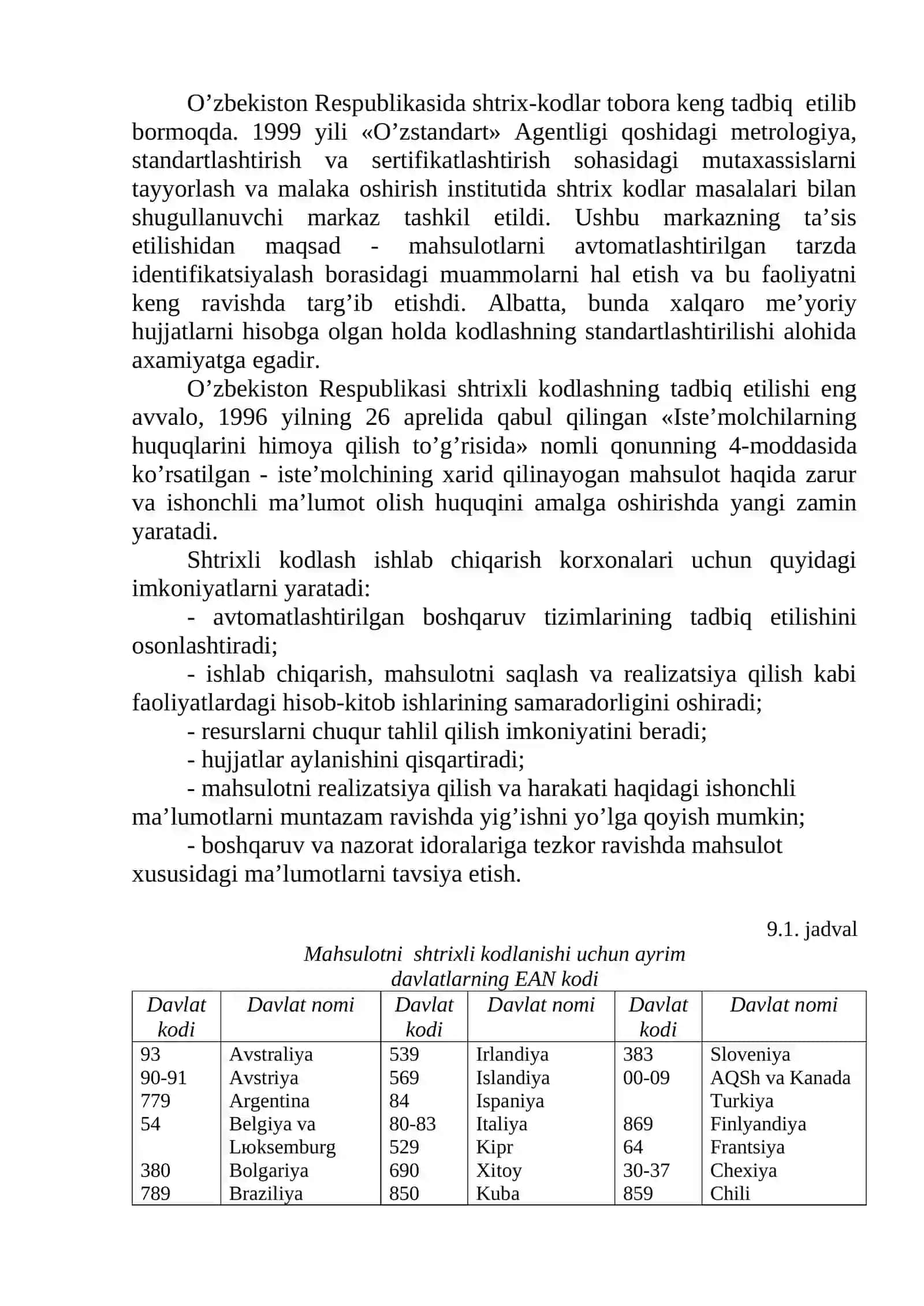 Mahsulot haqidagi ma'lumotni standartlashtirish va kodlash 3