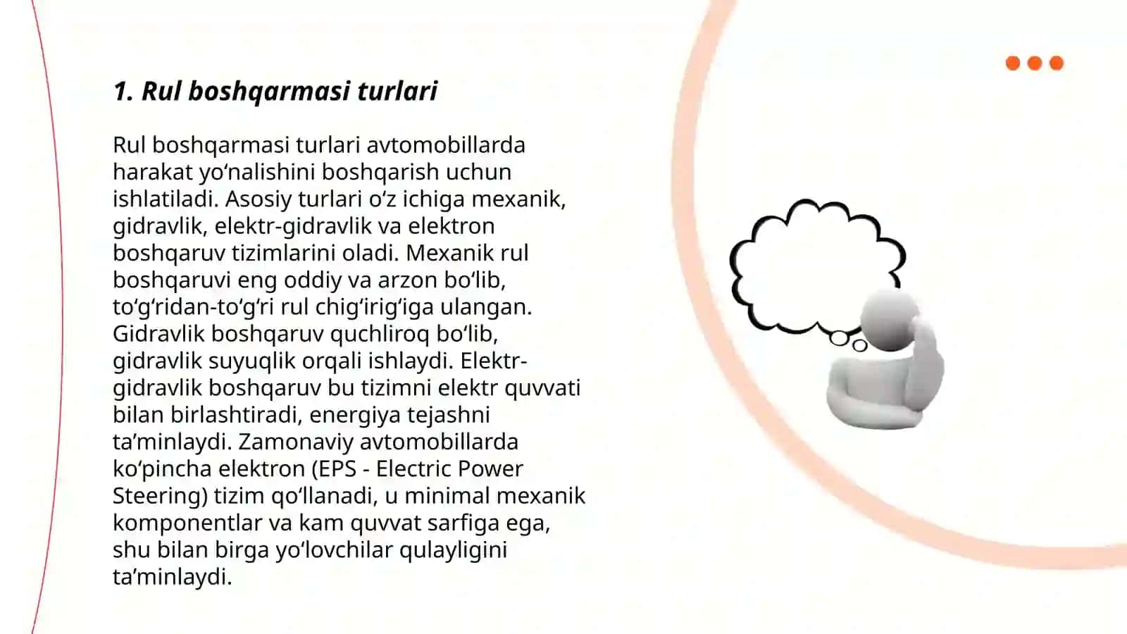 Rul boshqarmasi va gidrokuchaytirgichlari taqdimot 3