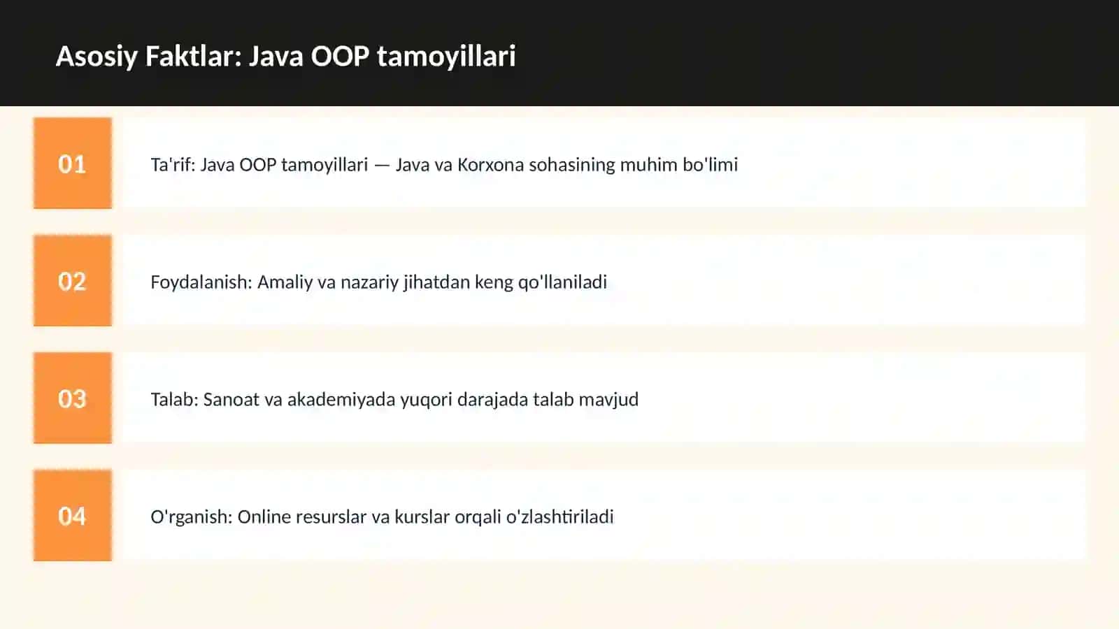 DASTURLASH | JAVA VA KORXONA 3
