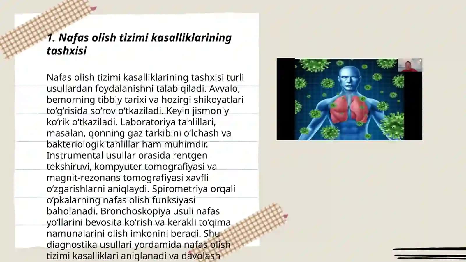 Nafas olish sisstemasi kasalliklarida bemorlarni kuzatish va parvarish qilish 3