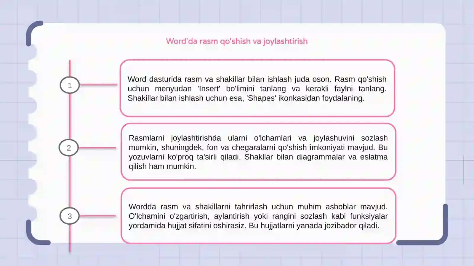 Word'da rasm va shakilar bilan ishlash 3
