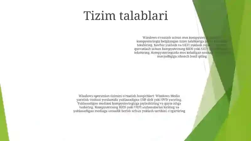 Windows Operatsion Tizimni Kompyuterga OʻRnatish 3