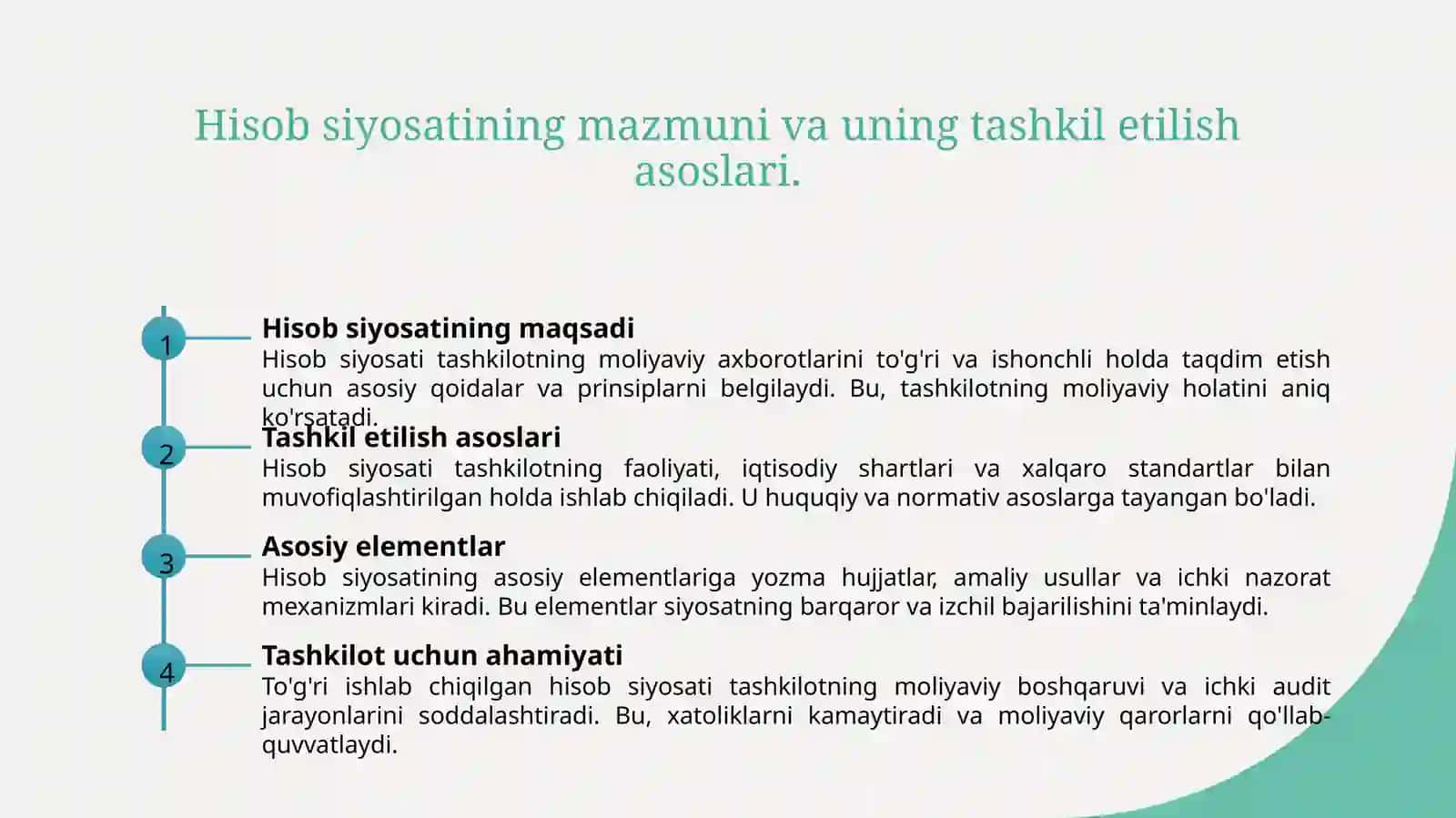Hisobsiyo satinishakllantirish va o'zgartirish tartibi 3