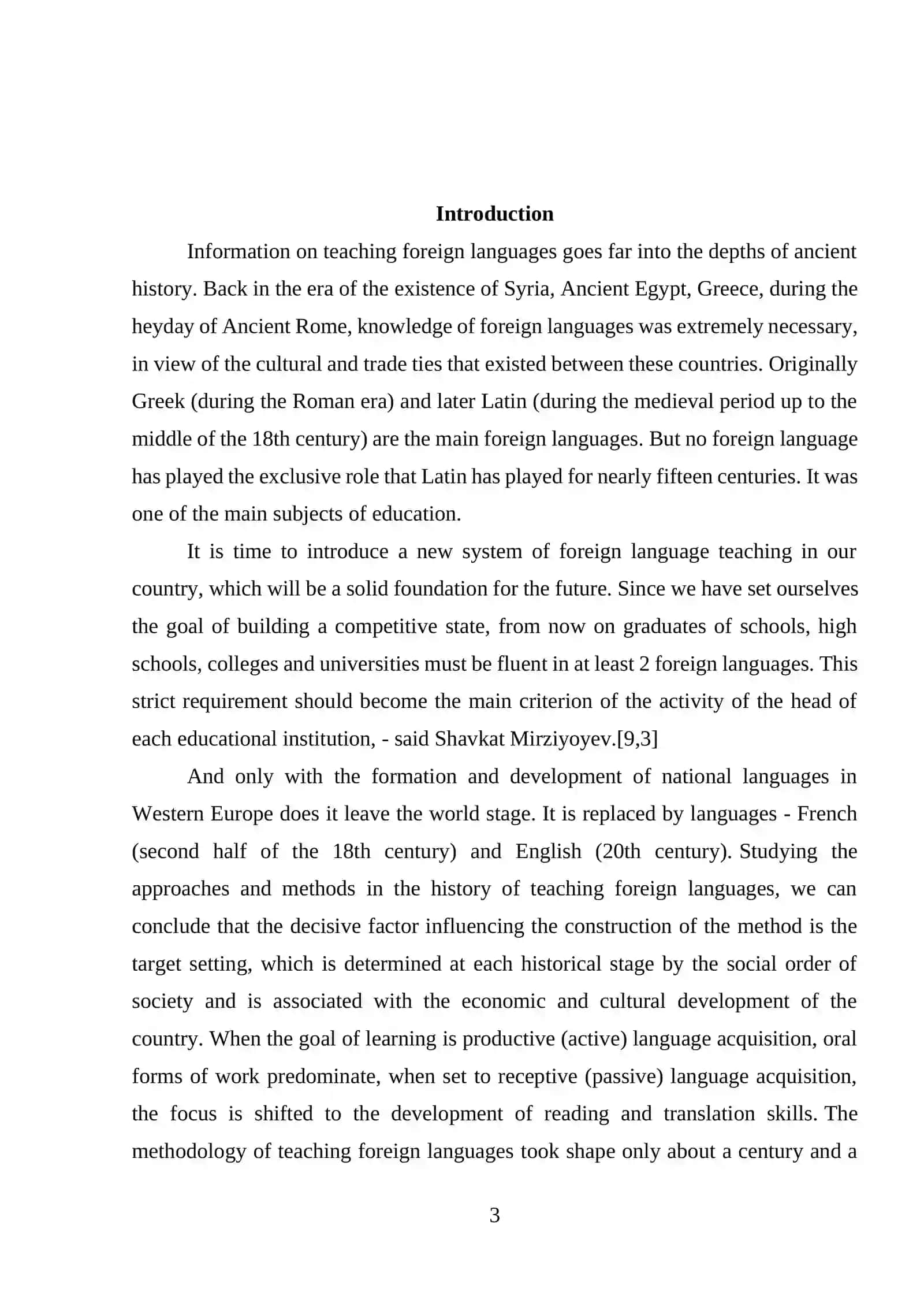 Course Work: The effectiveness of immersion programs in foreign language learning 3