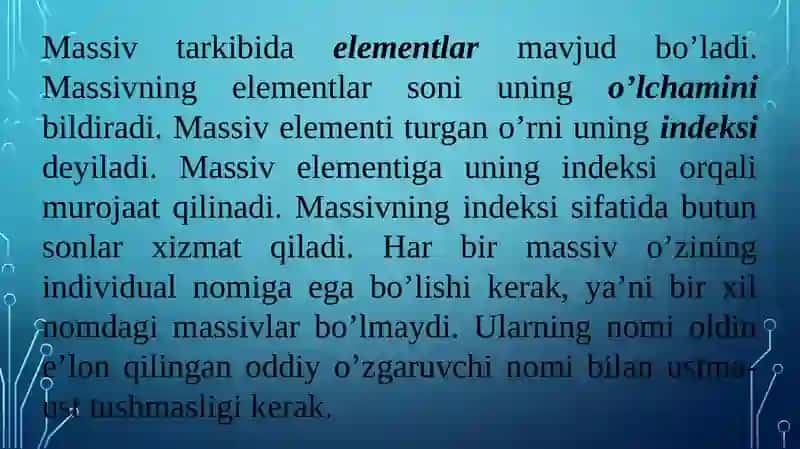 Massivlar 3
