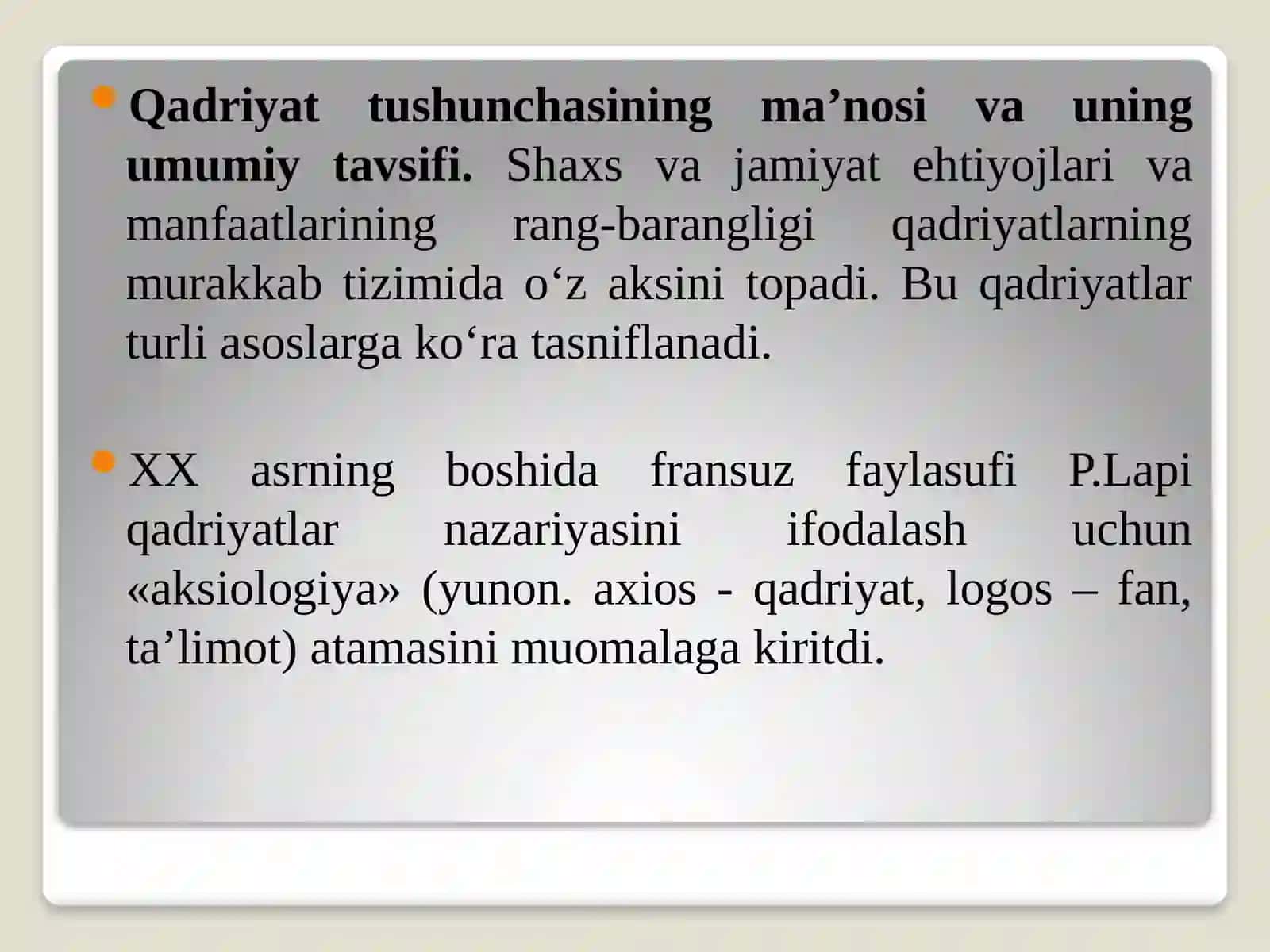 Qadriyatlar falsafasi (aksiologiya) 3