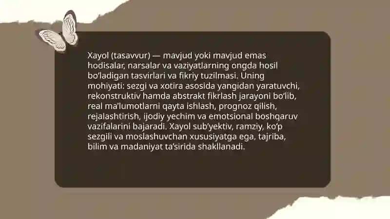 Xayol haqida tushuncha 3