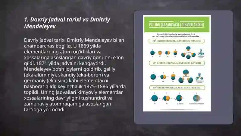 Davriy jadval tarixi va Dmitriy Mendeleyev 3