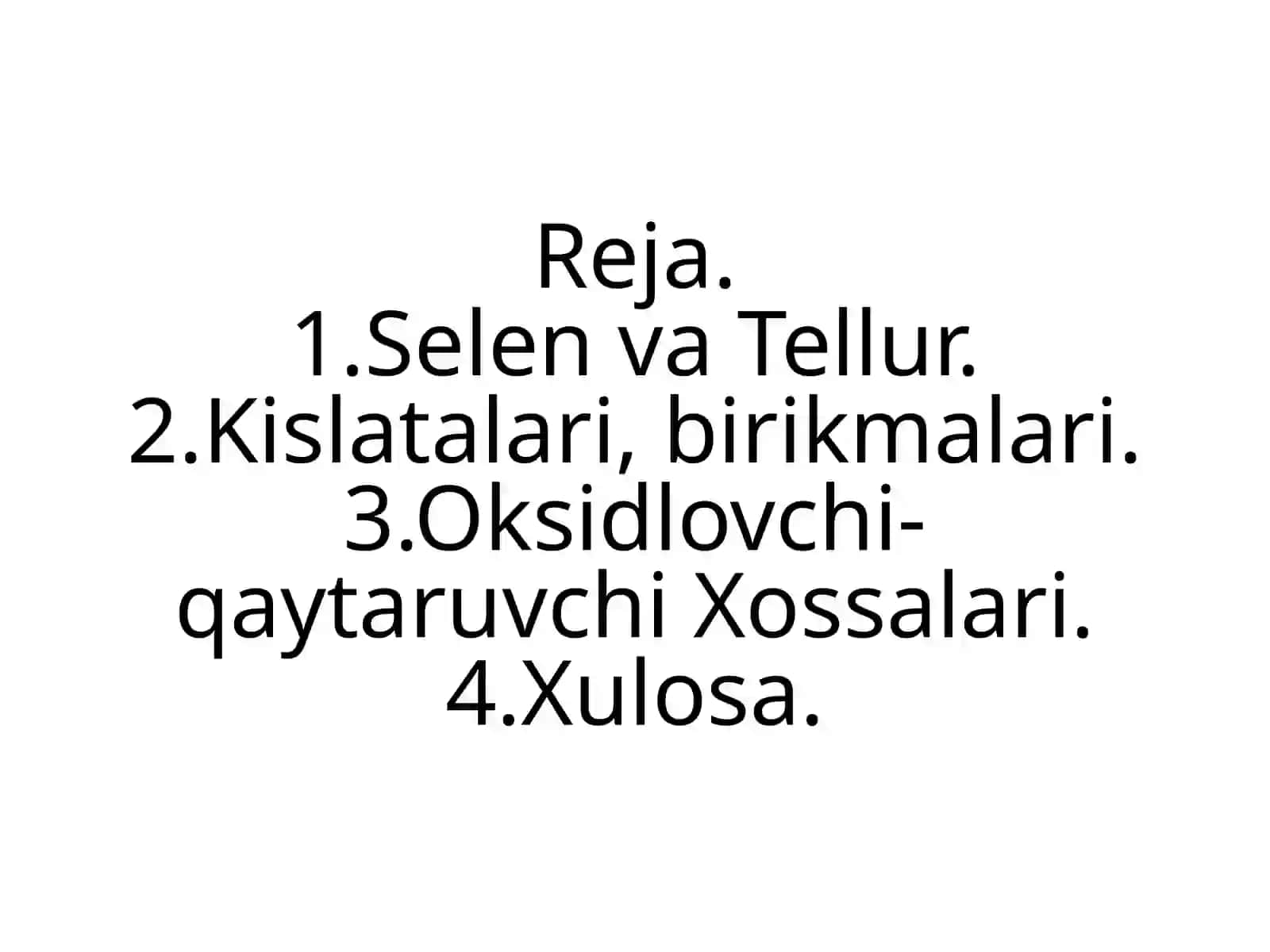Selen va Tellur 3