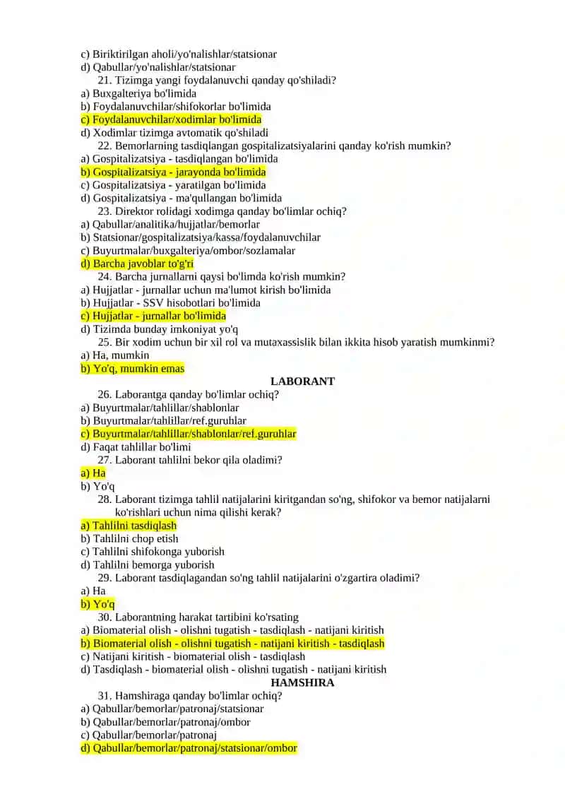 Argos test javoblari tibbiyot 3