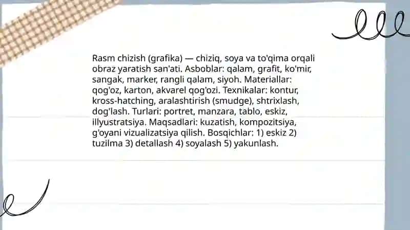 Tasviriy faoliyat turlari 3