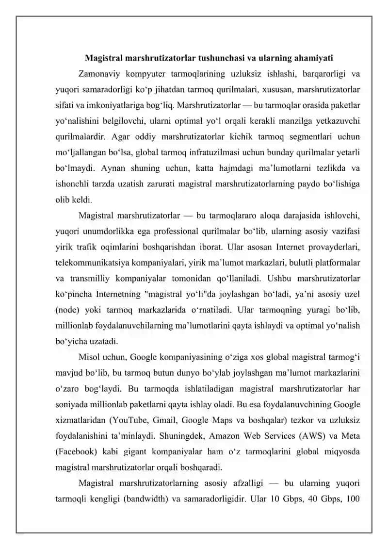 Magistral marshrutizatorlar 3