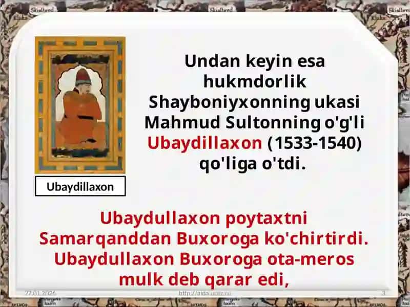 Shayboniyxon va Buxoro xonlikning tashkilot topishi 3