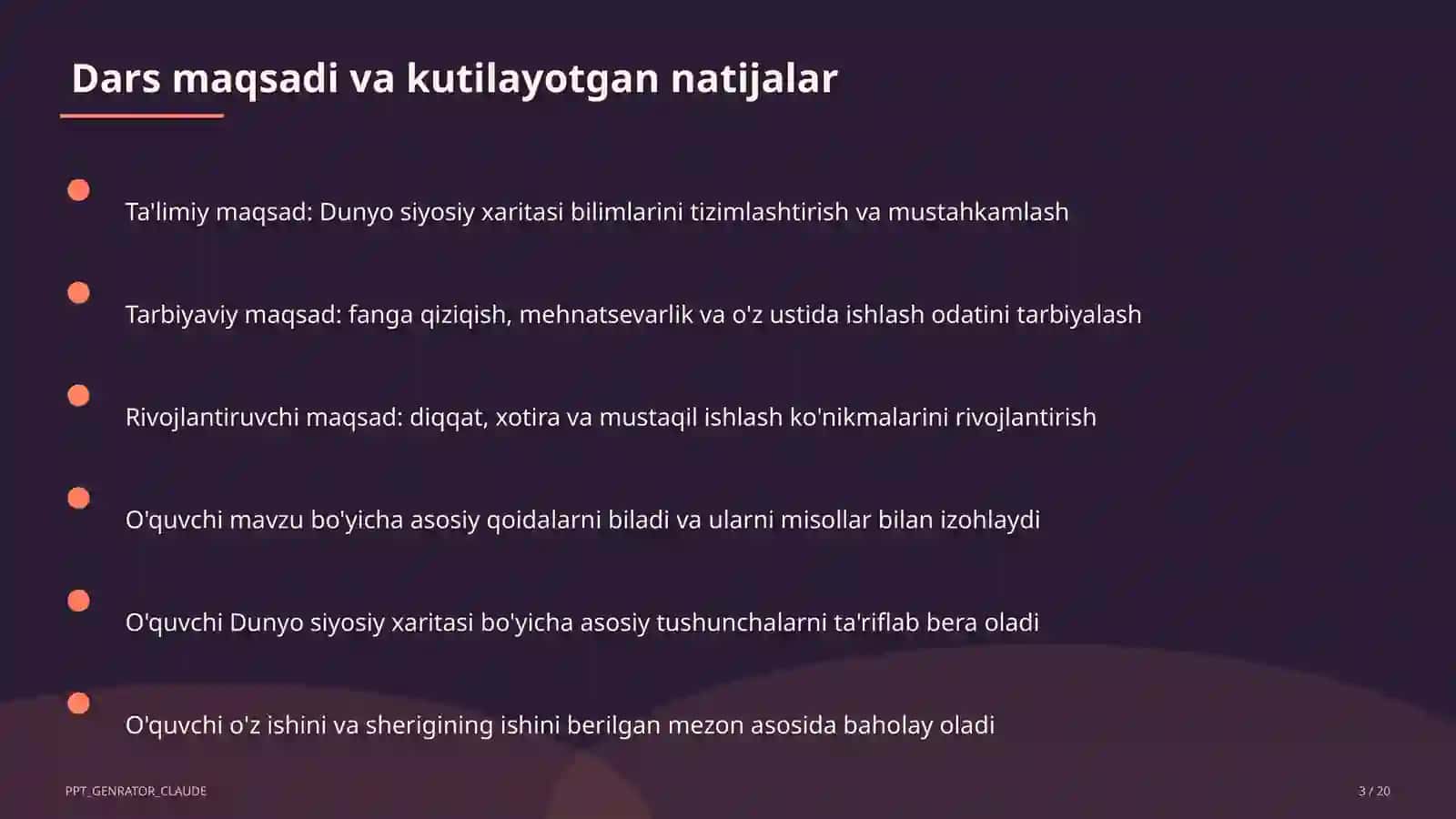 Dunyo siyosiy xaritasi (10-sinf) 3