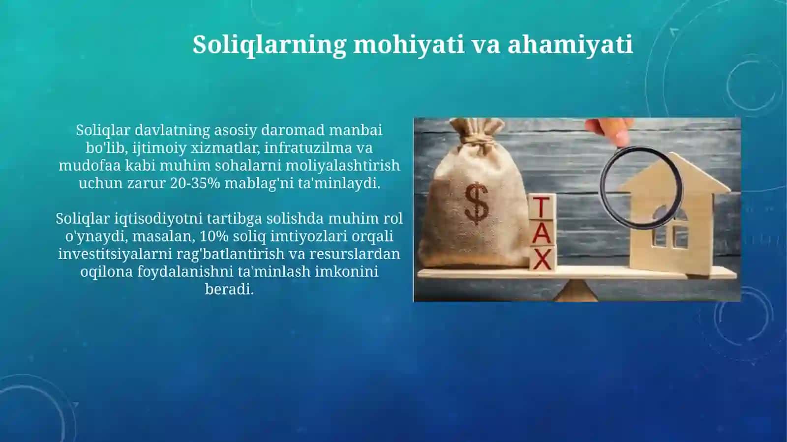 Soliqlarning mohiyati va ahamiyati 3