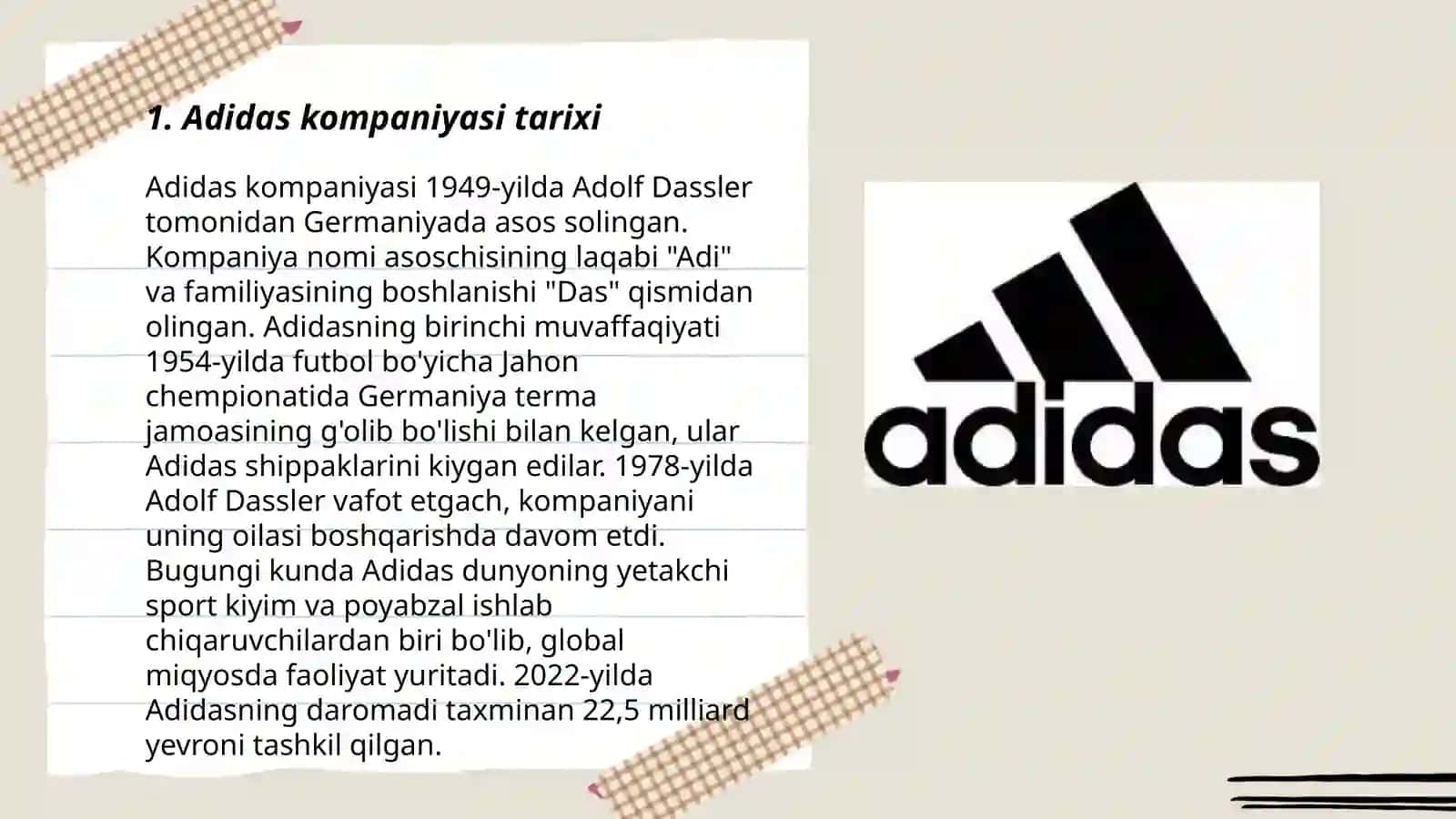 Adidas kompaniyasi tarixi 3