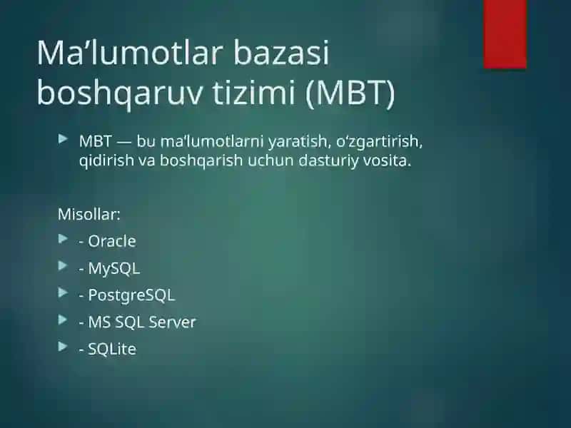 Ma’lumotlar bazasi 3