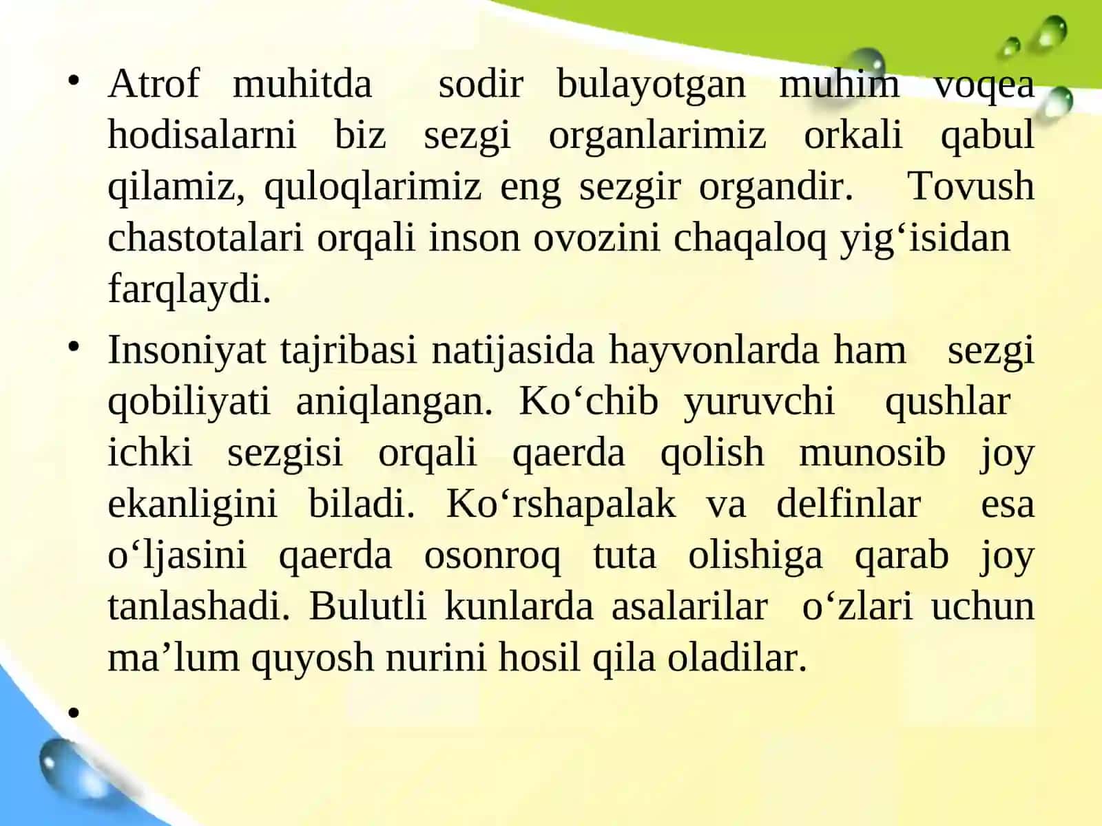Sezgi uning xususiyatlari 3
