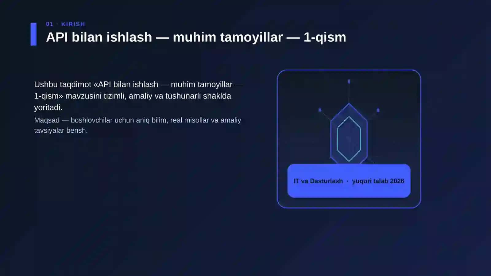 API bilan ishlash — muhim tamoyillar — 1-qism 3