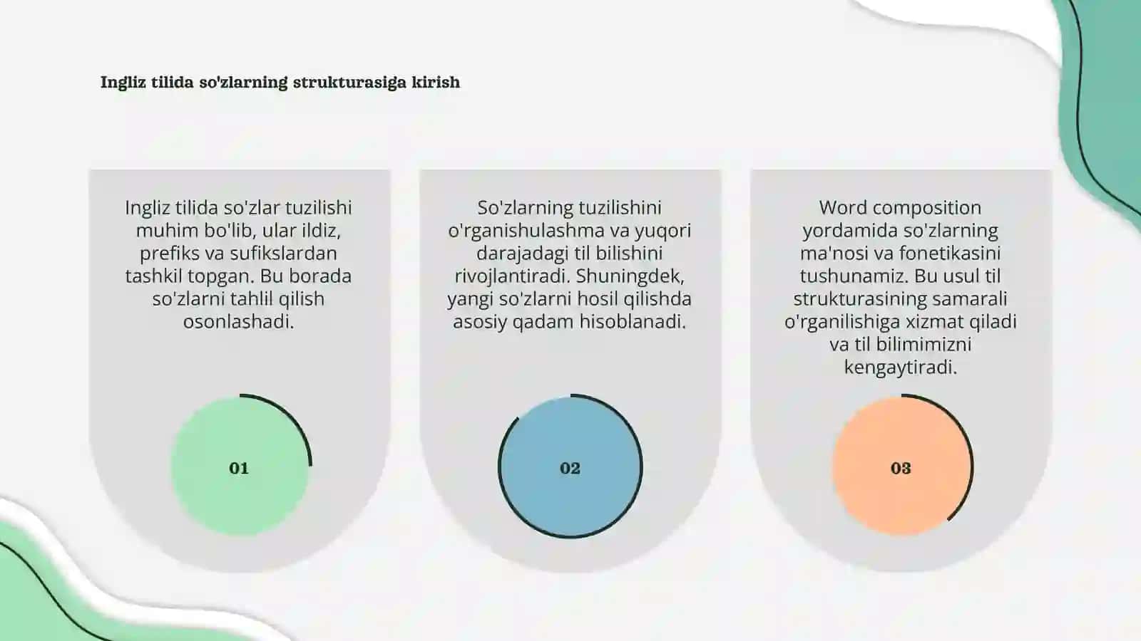 Ingliz tilida so'zlarning strukturasiga kirish 3