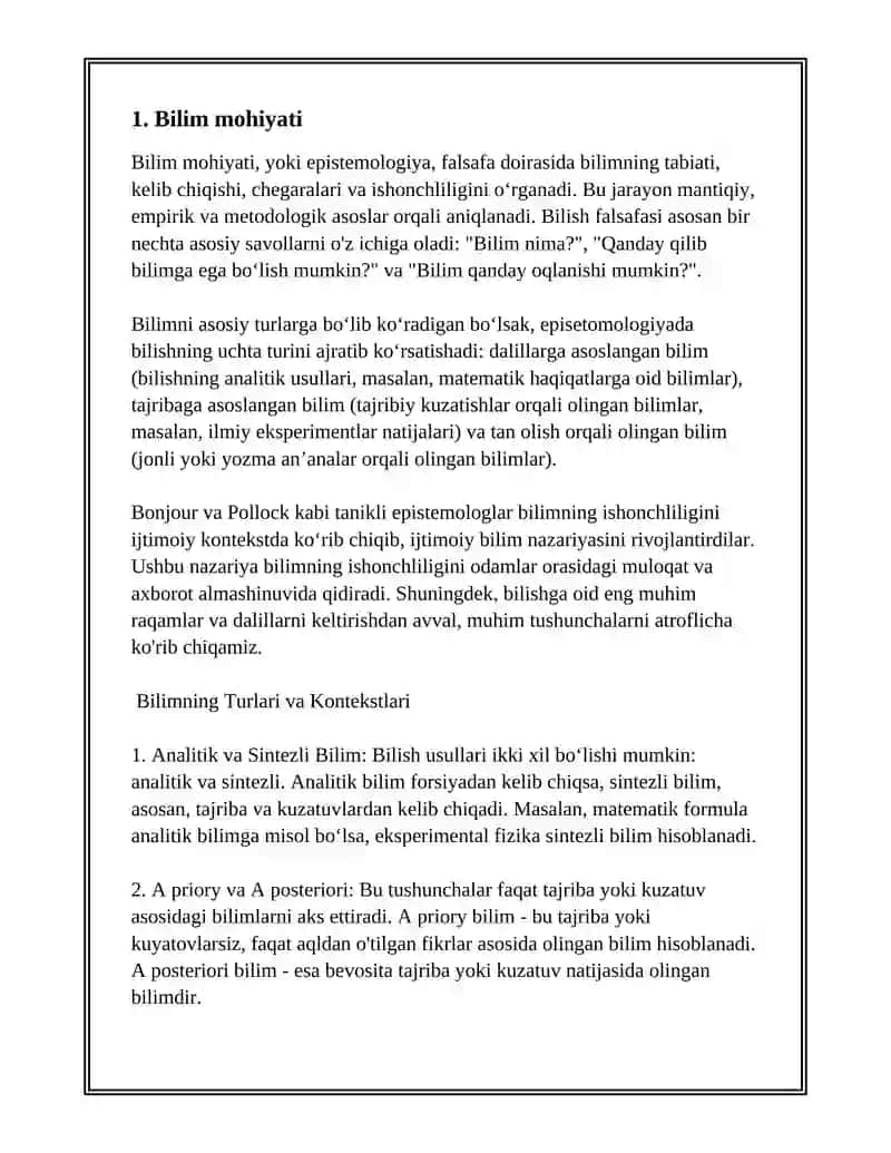 BILISH FALSAFASI 3