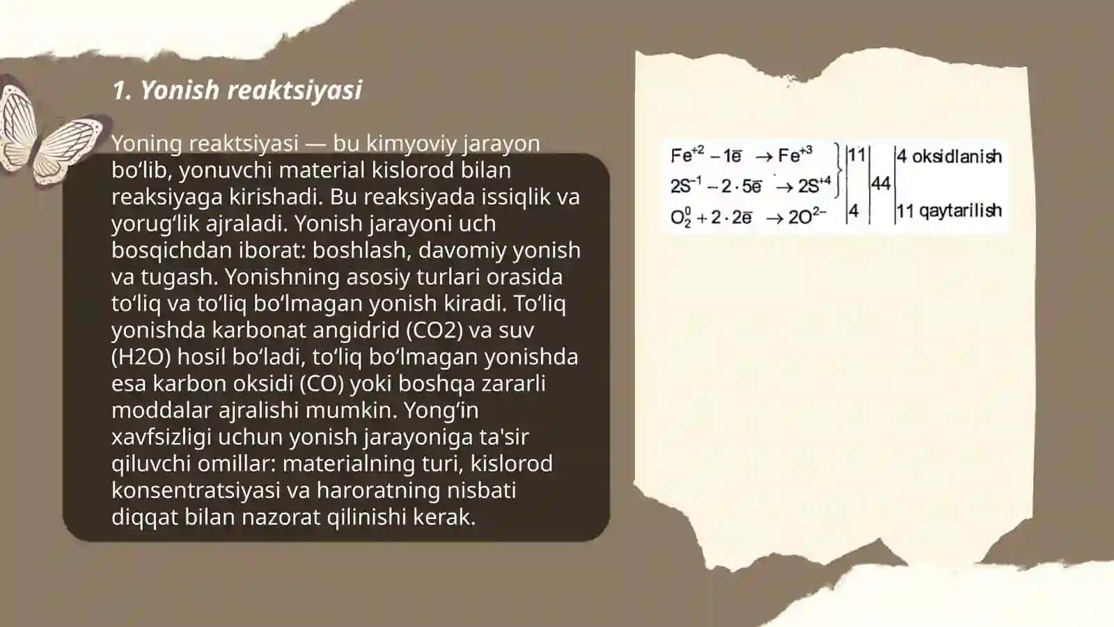 Yonish. Reaksiyaning issiqlik effekti 3