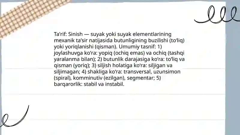 Sinishlar va uning turlari 3