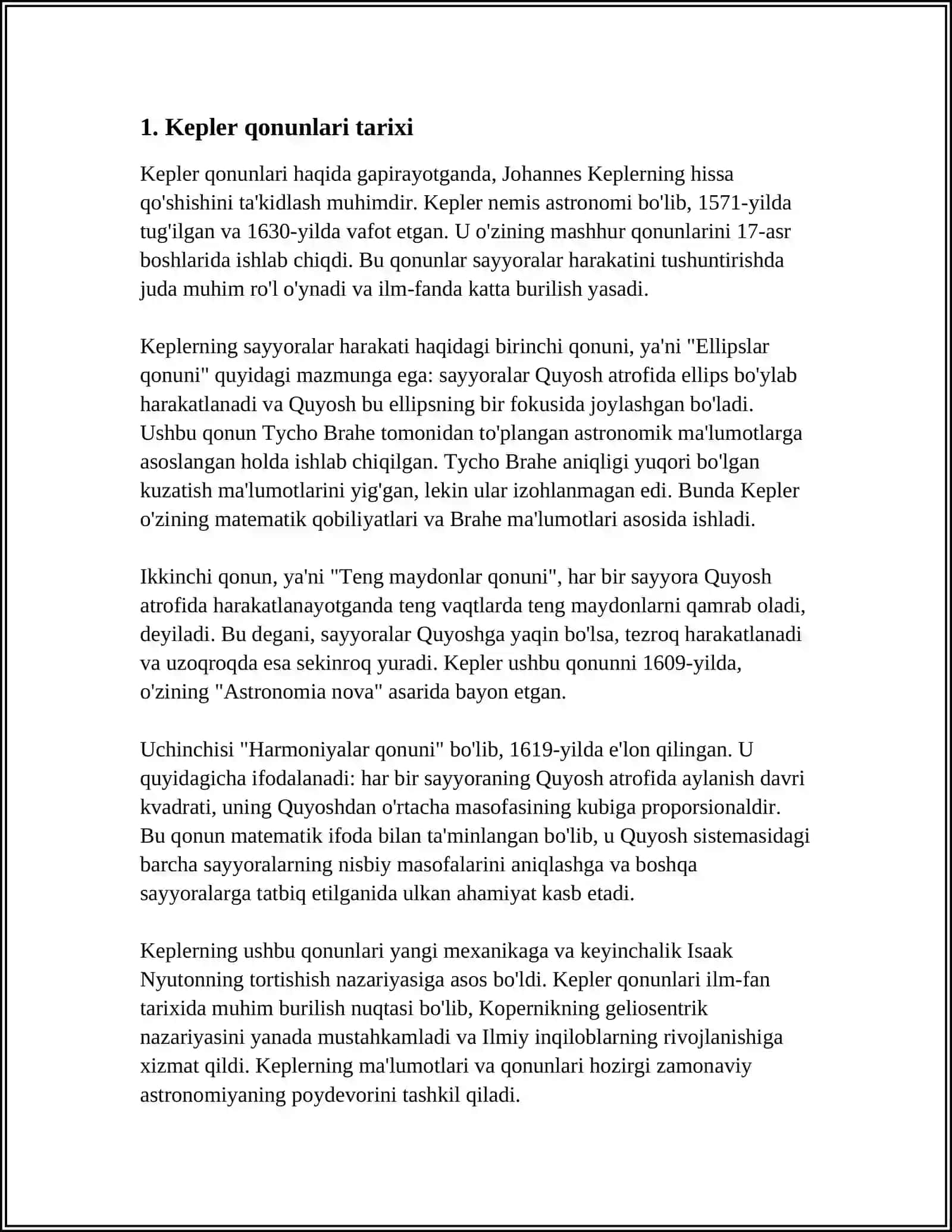 KEPLER QONUNLARI 3