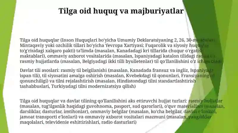 Tilga oid huquqlar ta'limi 3