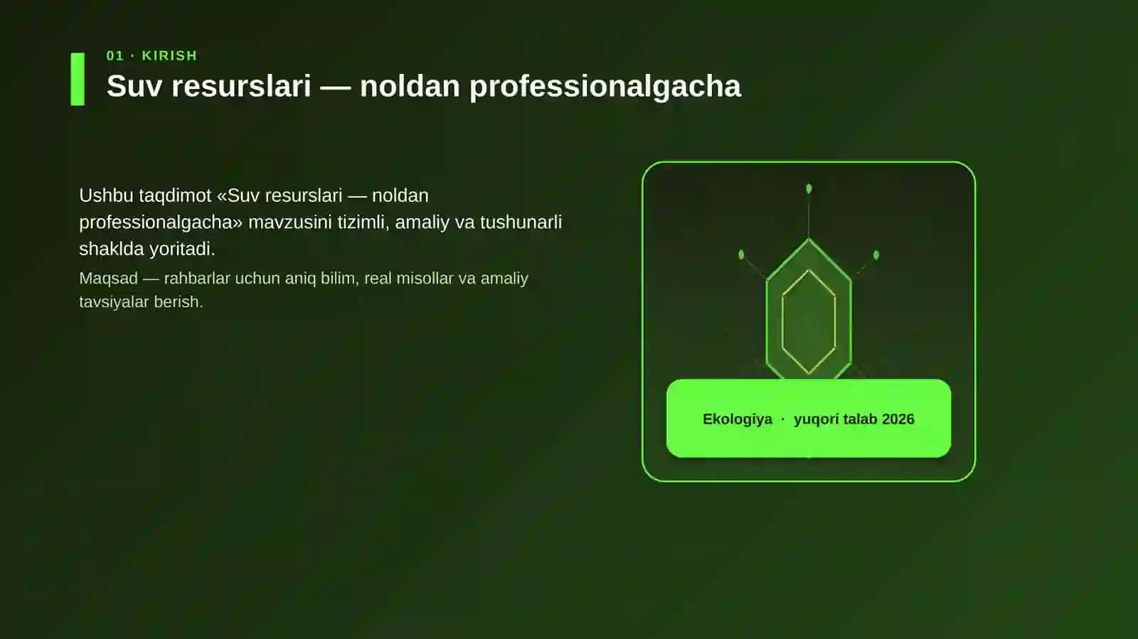 Suv resurslari — noldan professionalgacha 3