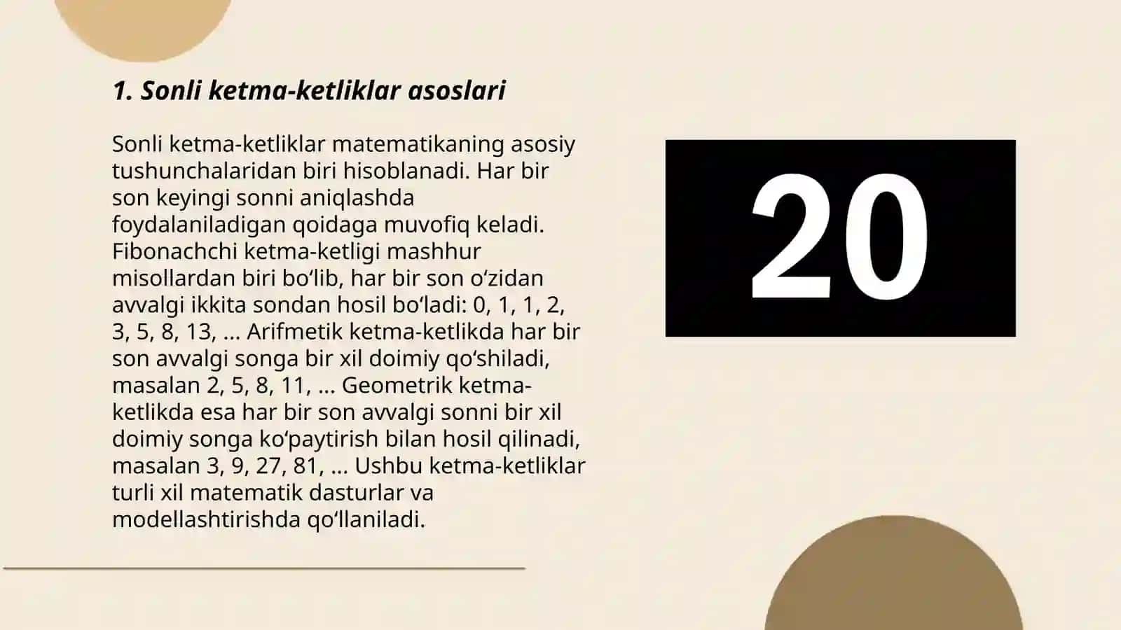 Sonli ketma-ketliklar 3