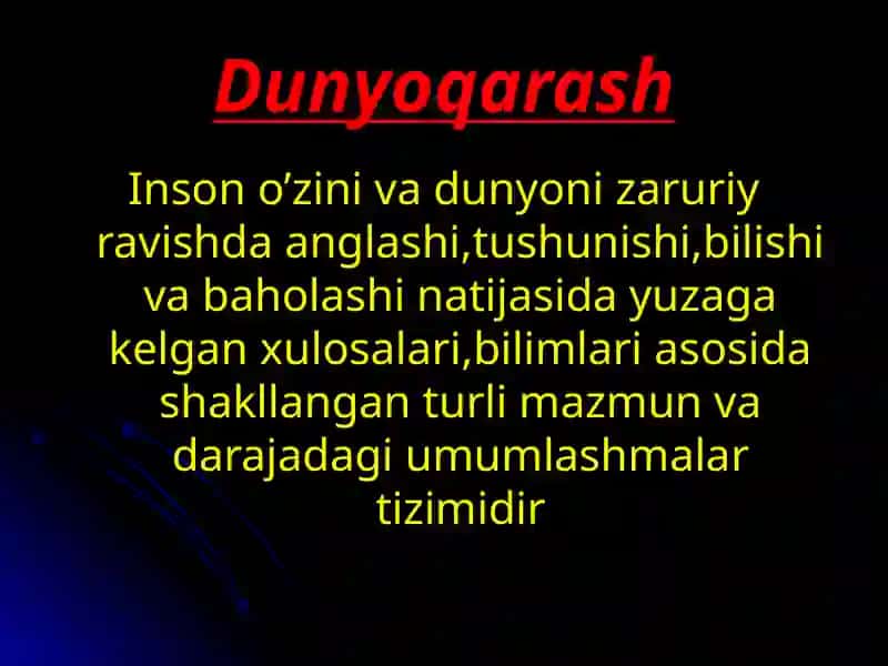 Dunyoqarash 3