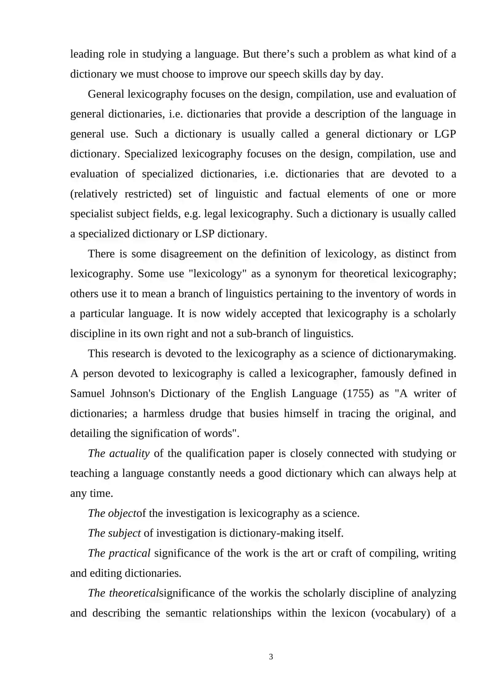 The history of lexicography 3