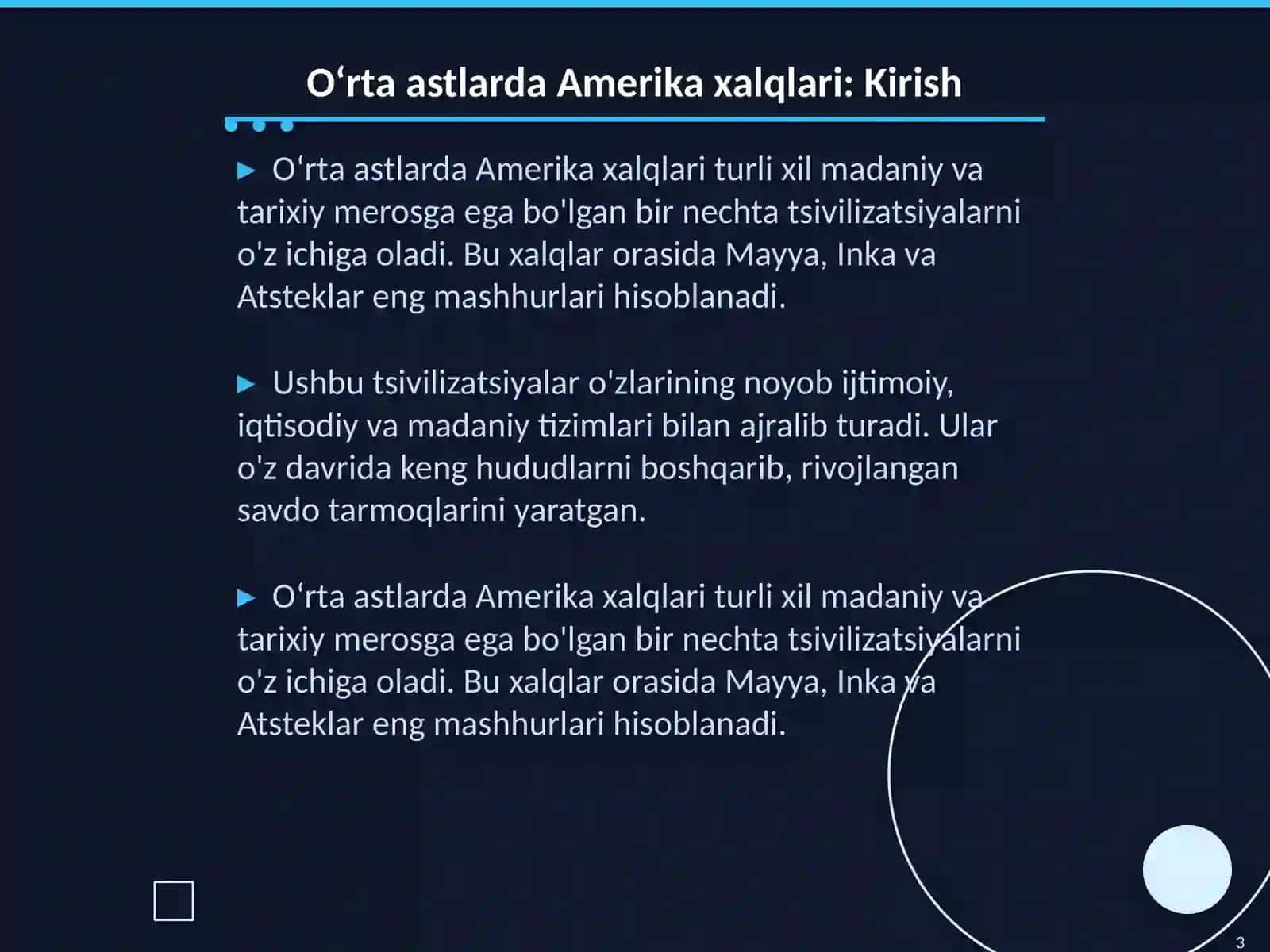 Oʻrta astlarda Amerika xalqlari 3
