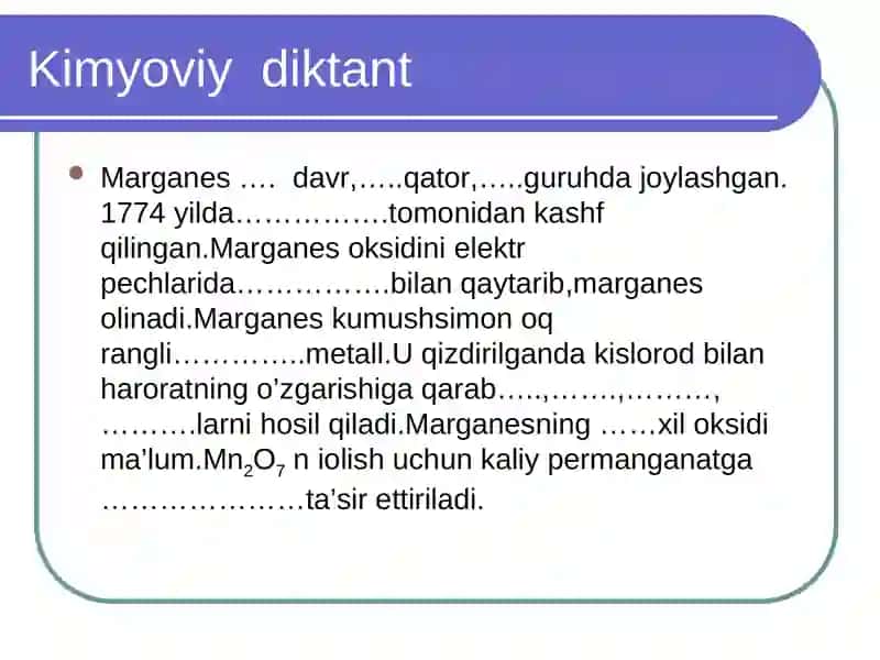 9-sinf Kimyo fanidan dars ishlanma 3
