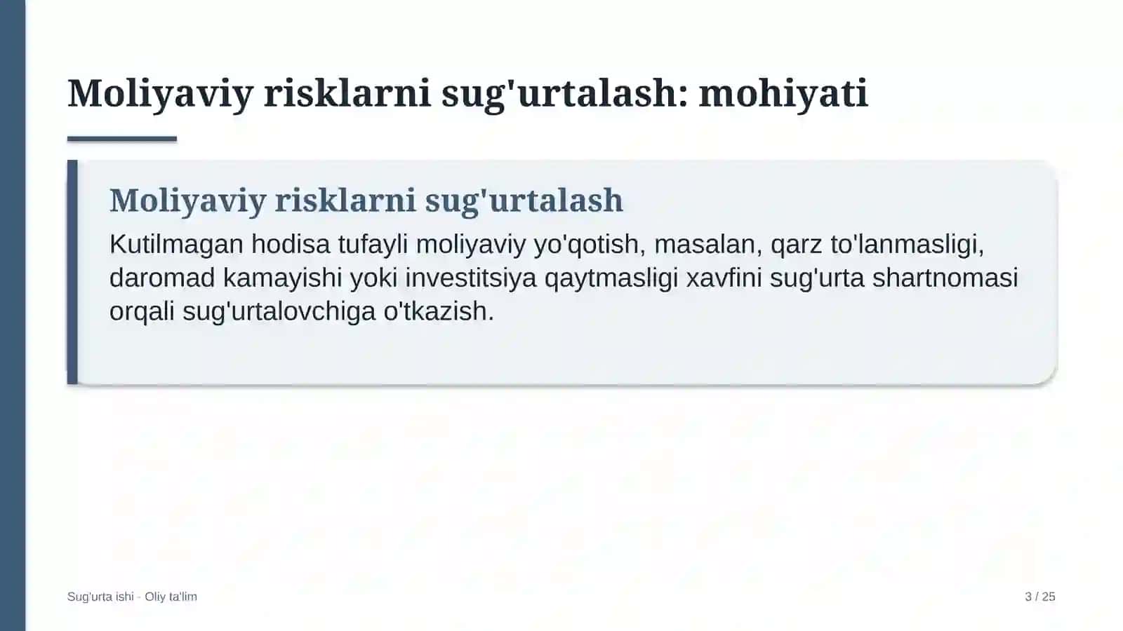 Gidrotexnika qurilishida moliyaviy risklarni sug'urtalash 3