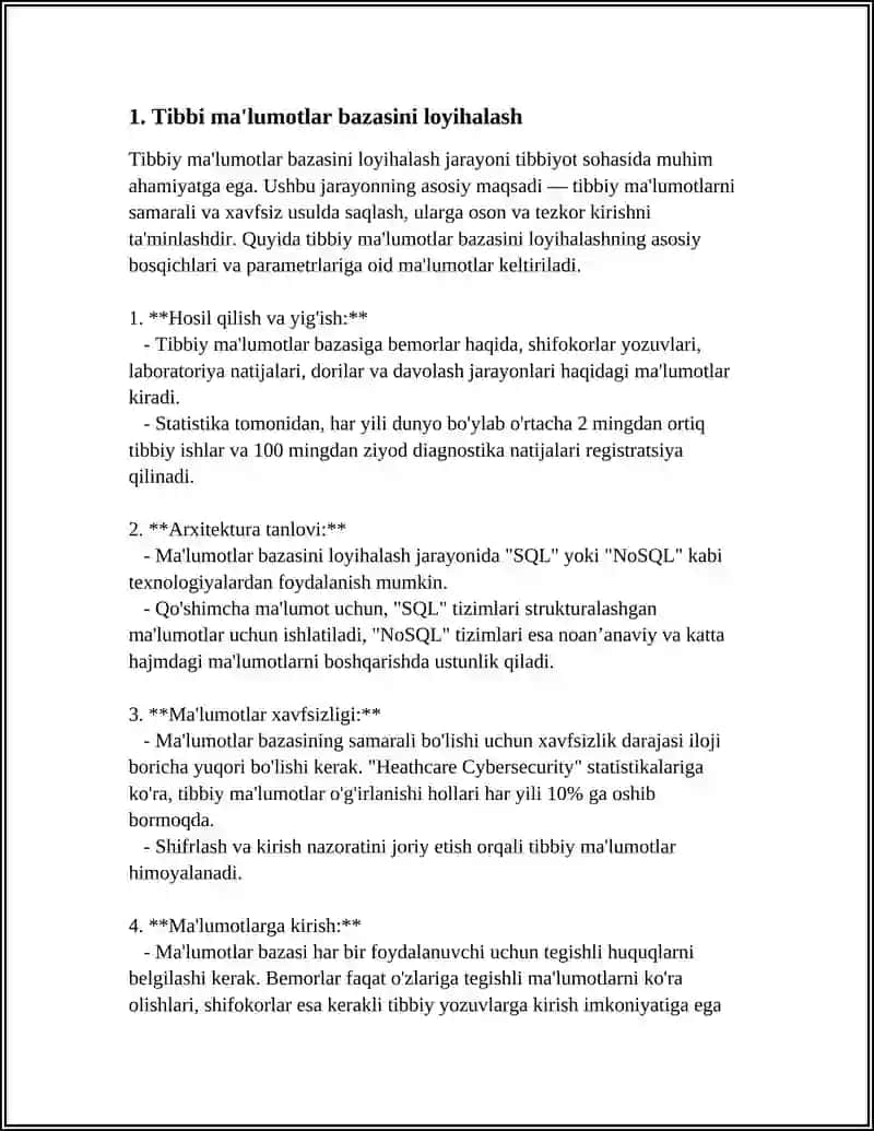 Tibbiy-Biologik Masalani Yechish Misolida Ma'lumotlarni Tashkil Qilish va Kiritish 3