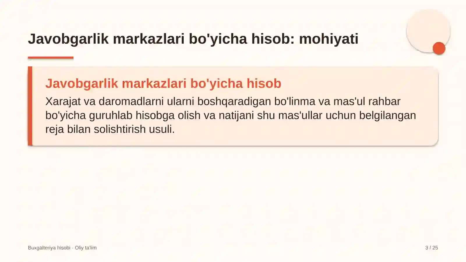 Yer osti gaz omborlarida xarajatlarni javobgarlik markazlari bo'yicha hisobga olish 3