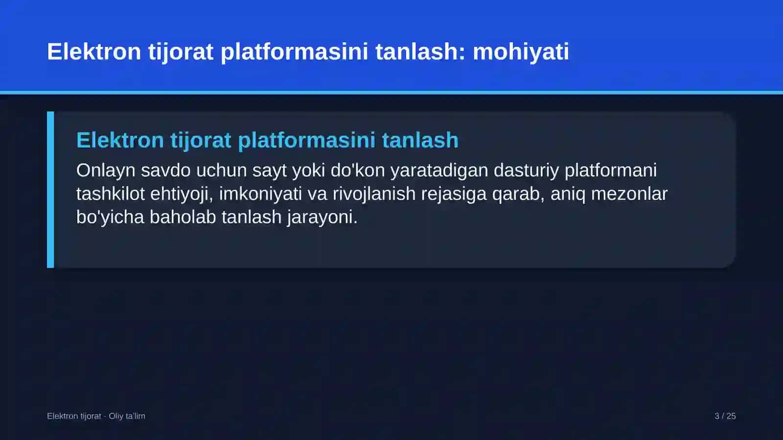 Yo'l qurilishida elektron tijorat platformasini tanlash 3
