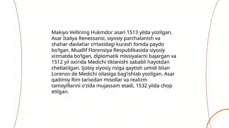 Makiyo Vellining "Hukmdor" asari 3